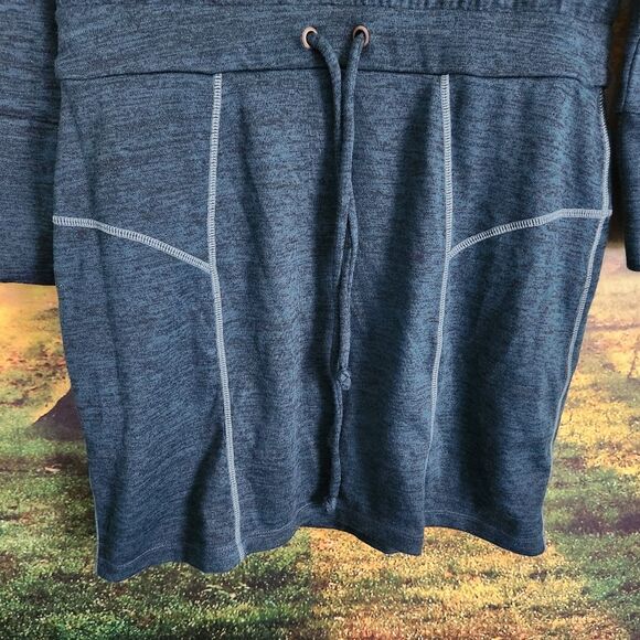 Athleta Give It Your All Small Dress Long Sleeve Drawstring Teal Pockets - Picture 6 of 13